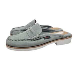 NEW G.H. Bass Originals Weejuns Penny Loafer Mules Wynne Suede Sage Green Boho